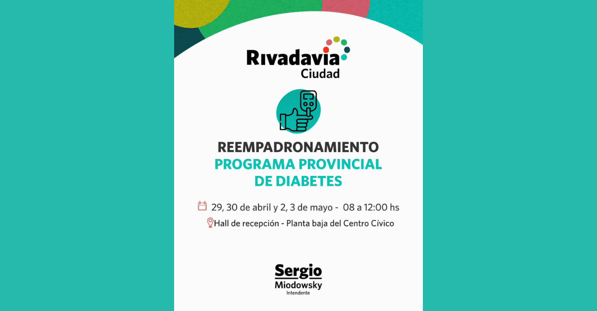 Convocatoria en Rivadavia Ciudad: Reempadronamiento crucial para beneficiarios del Programa Provincial de Diabetes