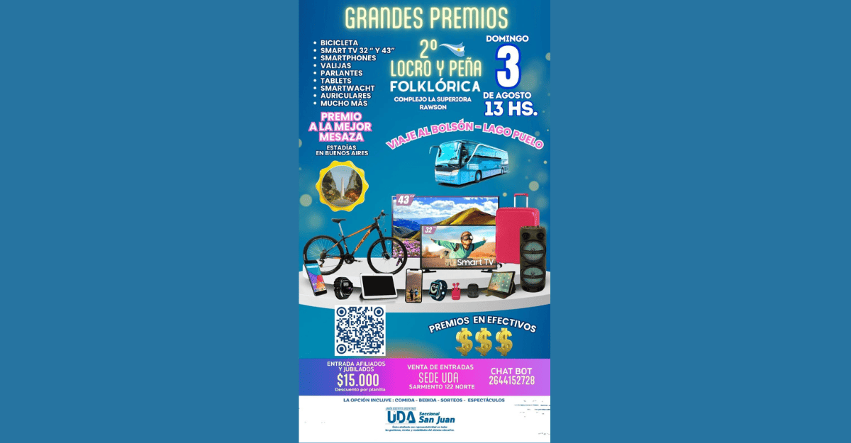 UDA Regional San Juan ¡Vuelve la gran fiesta docente! Locro, peña y sorteazos este 3 de agosto en La Superiora UDA Regional San Juan ¡Vuelve la gran fiesta docente! Locro, peña y sorteazos este 3 de agosto en La Superiora